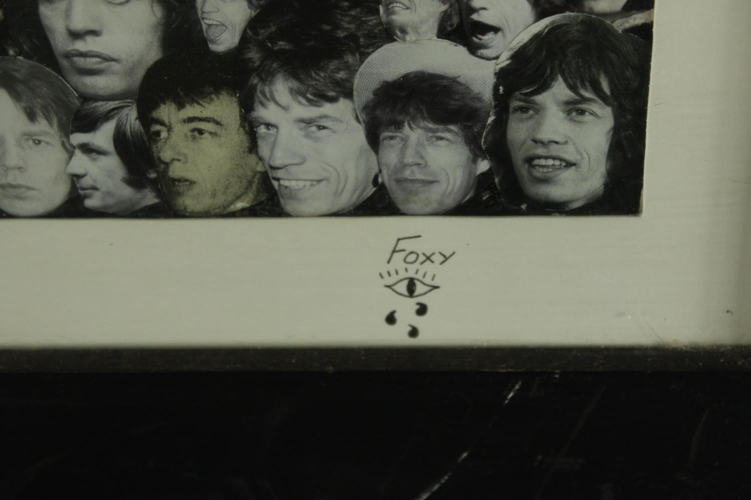 Foxy (Contemporary) two black and white collages of the Rolling Stones, each signed and framed. H.59 - Image 6 of 6