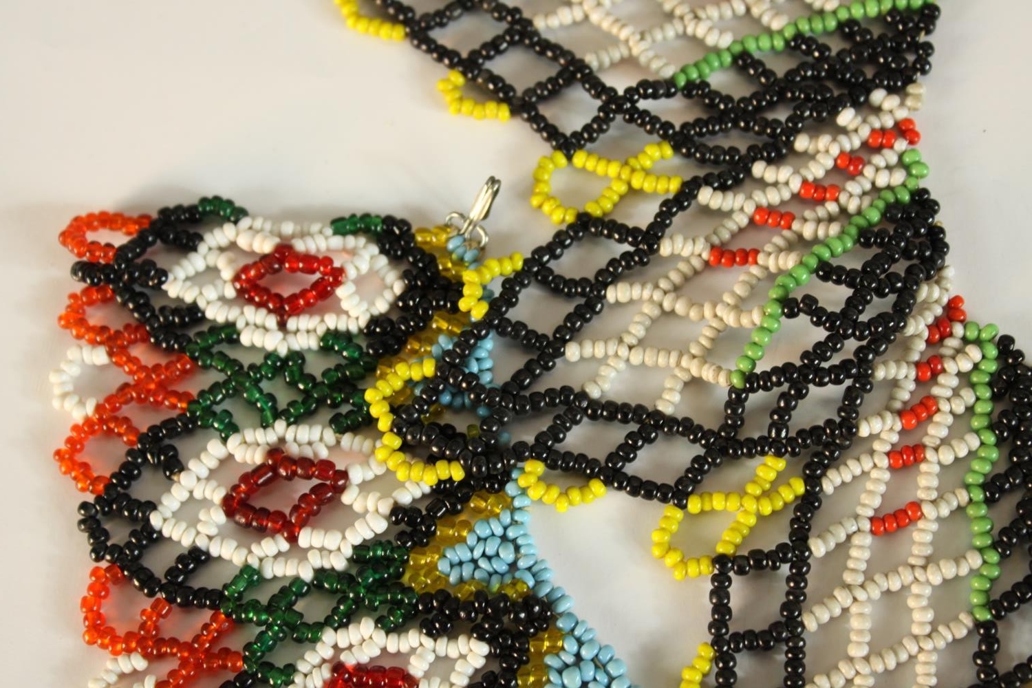 Two early 20th century Danish colourful bead work collar necklaces. L.35cm. (largest) - Image 5 of 5