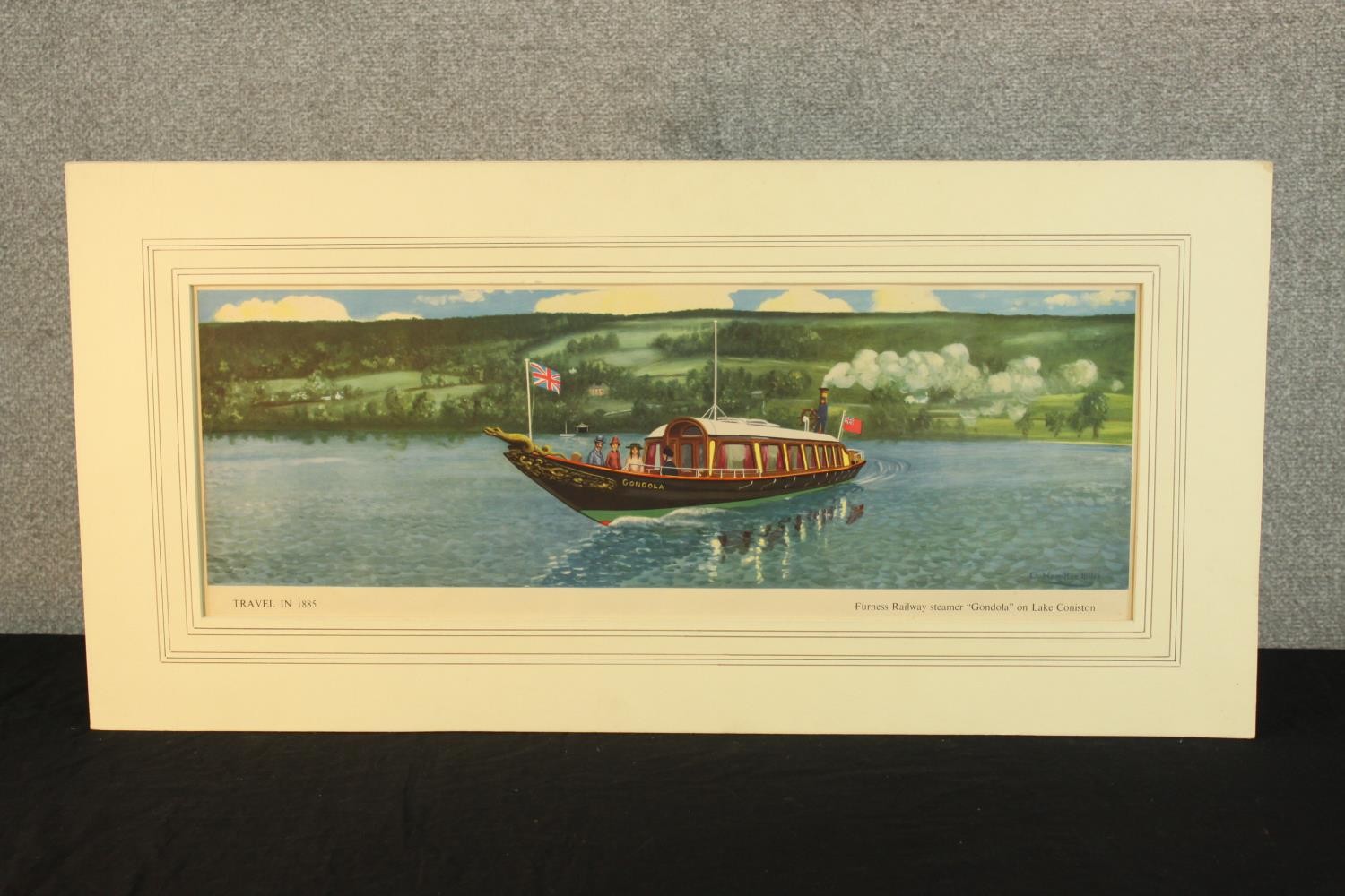 D. Hamilton Ellis (20th century) Furness Railway Steamer Gondola on Lake Coniston, an original - Image 2 of 4