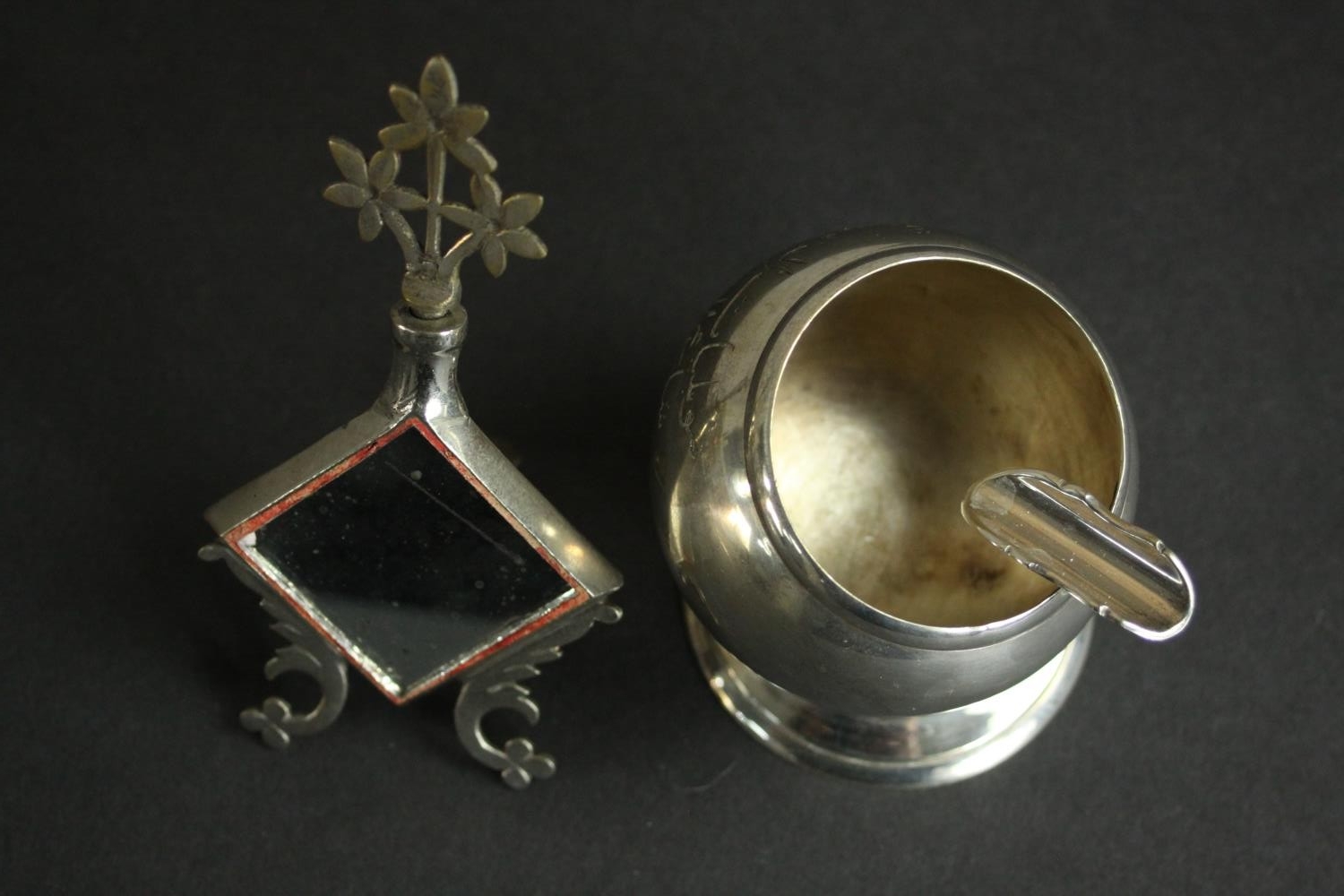 A collection of Indian an Oriental items, including two rose water sprinklers, three silver plated - Image 6 of 9