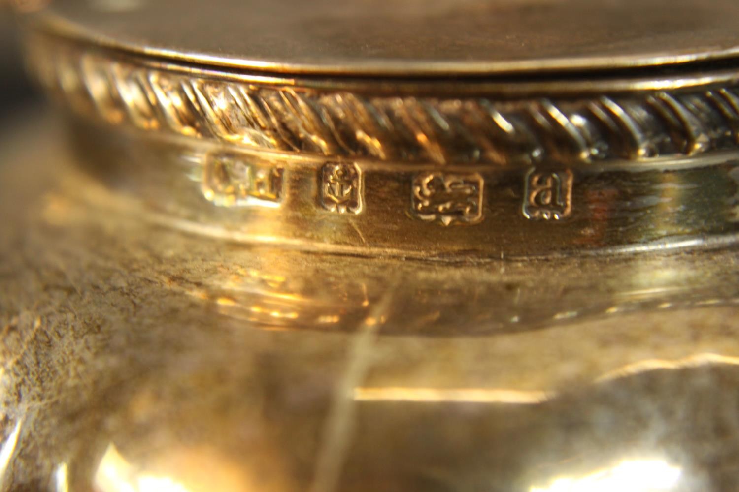 A late Victorian hallmarked silver crested tea caddy and cover, Birmingham 1900, 277g gross - Image 4 of 4