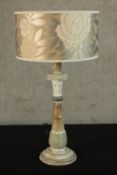 An early 20th century carved and painted Italian hardwood table lamp. H.66cm.