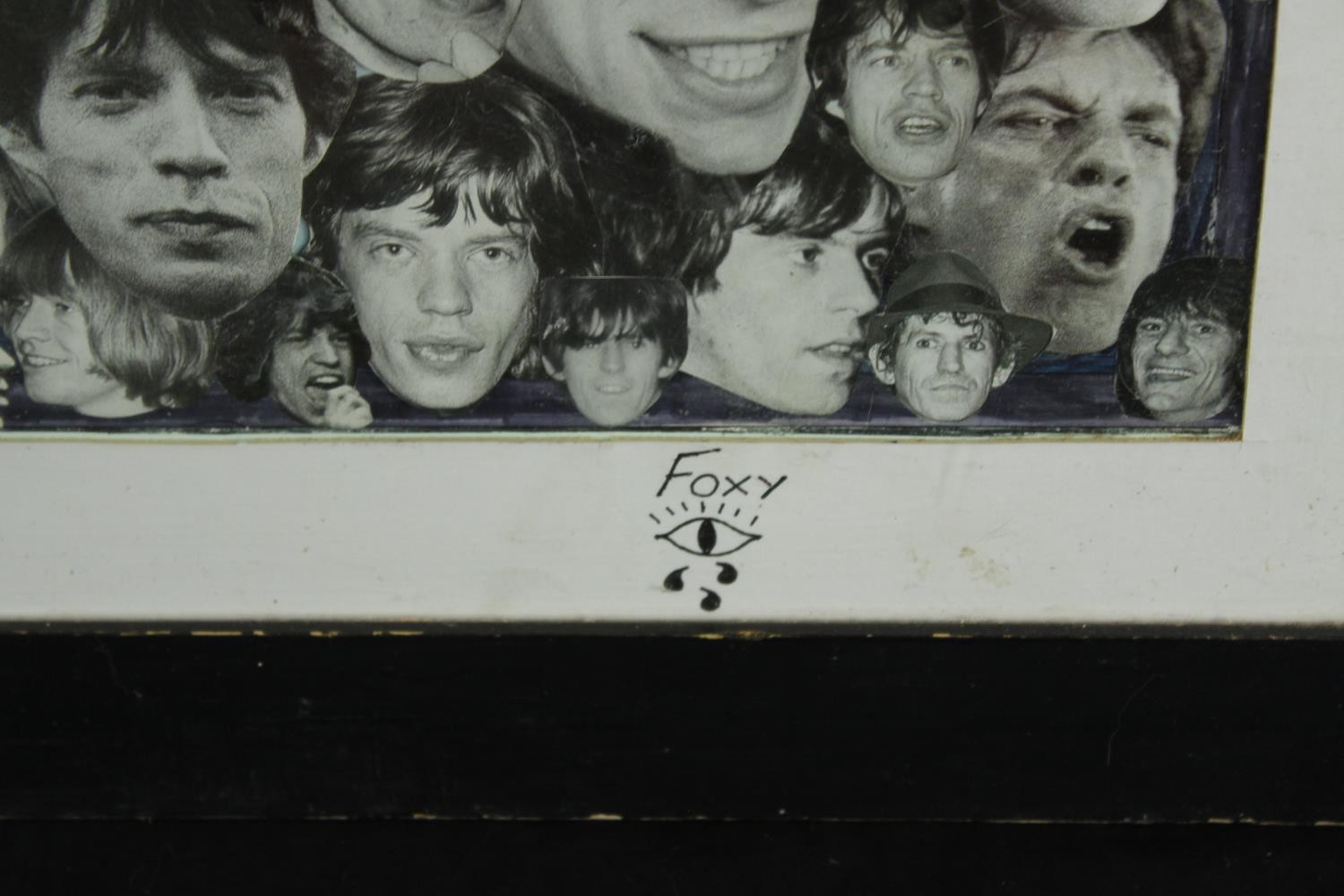 Foxy (Contemporary) two black and white collages various Pop stars and The Stones, each signed and - Image 6 of 6