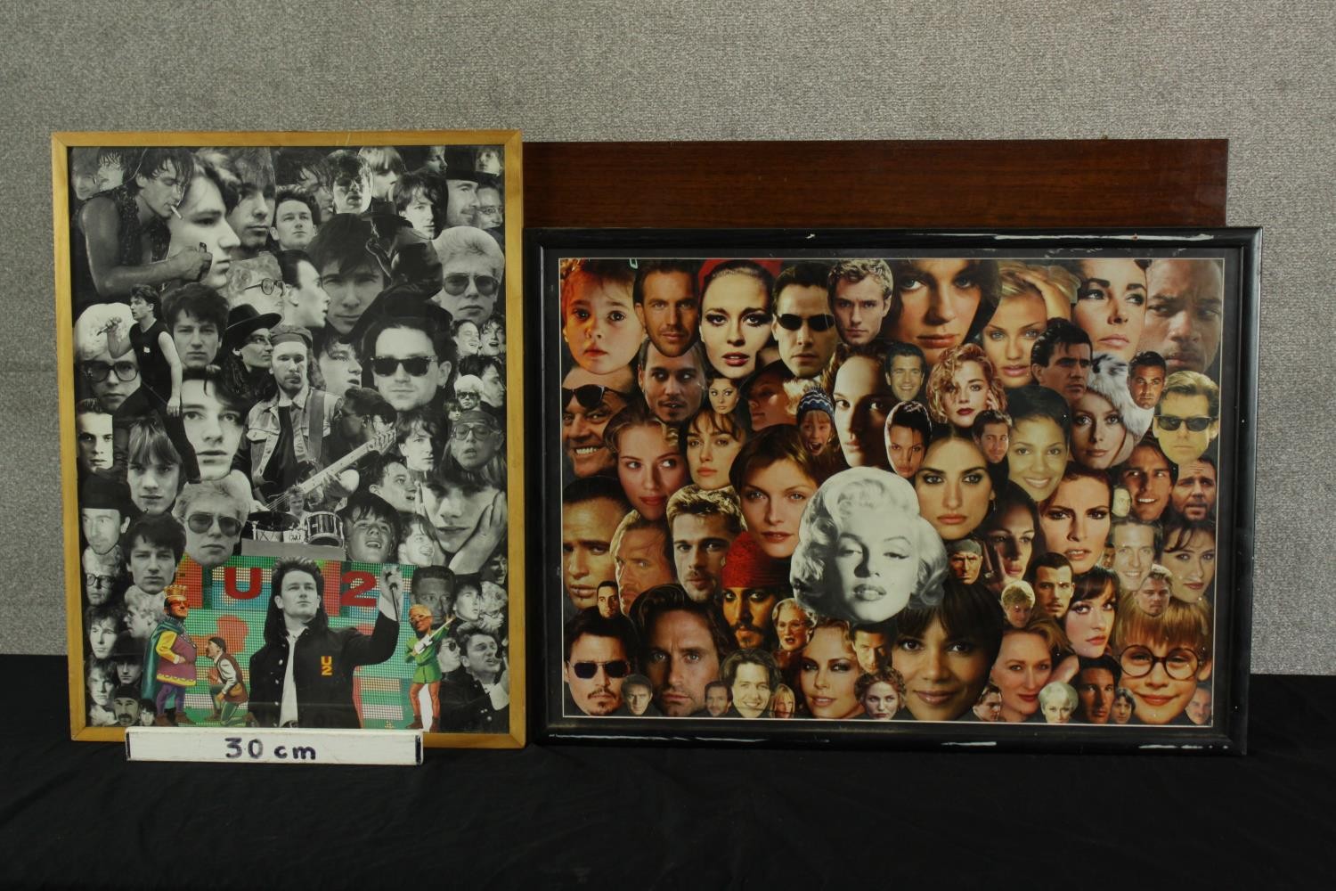 Foxy (Contemporary) two collages of photographs of U2 and assorted film stars, each signed and - Image 2 of 4