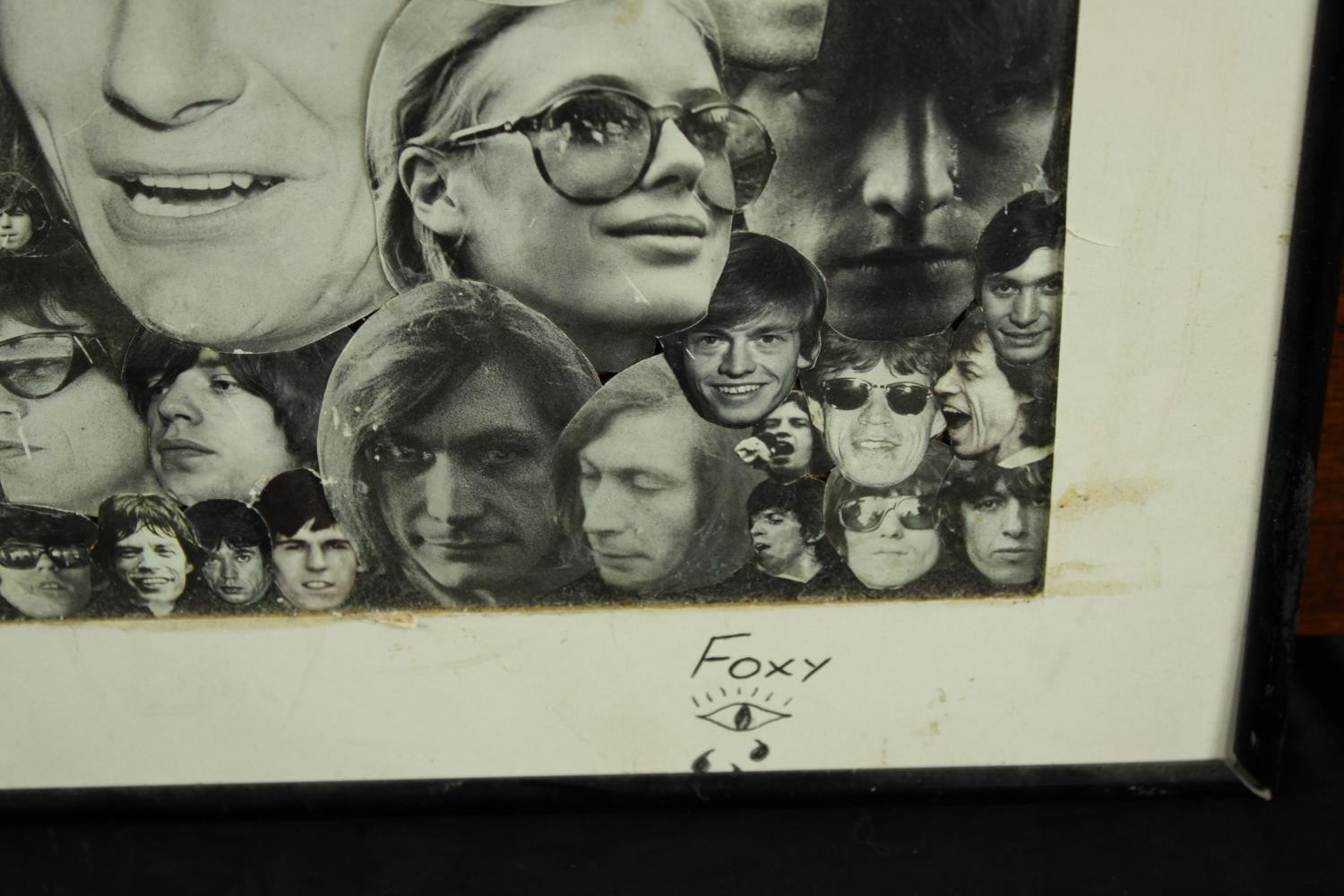 Foxy (Contemporary) two black and white collages of the Rolling Stones and Beatles, each signed. H. - Image 6 of 7