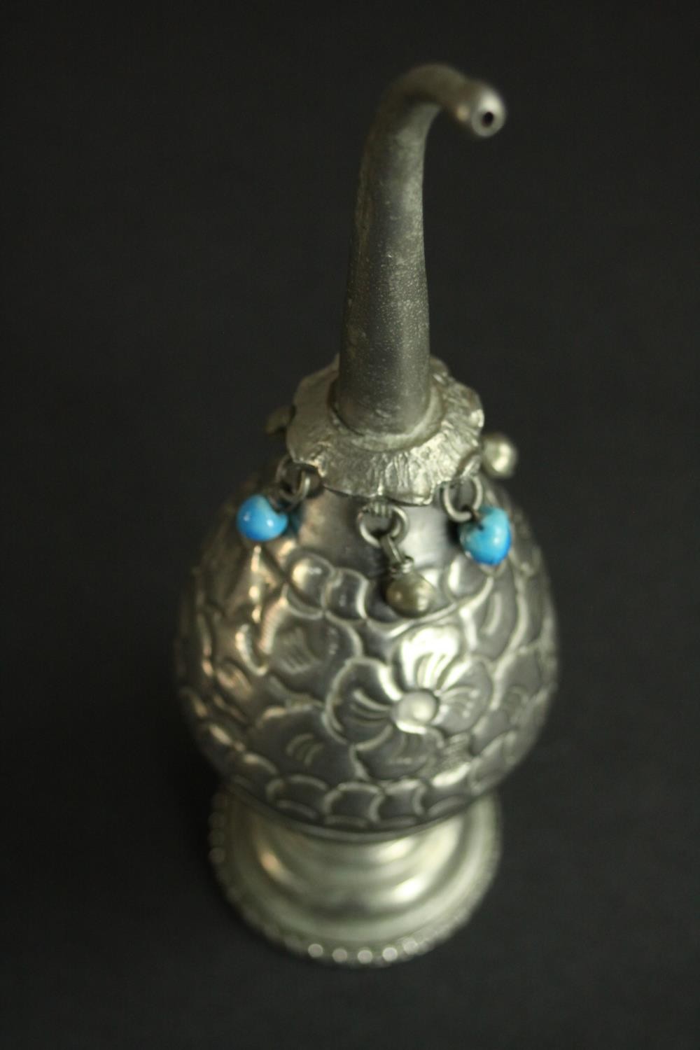 A collection of Indian an Oriental items, including two rose water sprinklers, three silver plated - Image 3 of 9