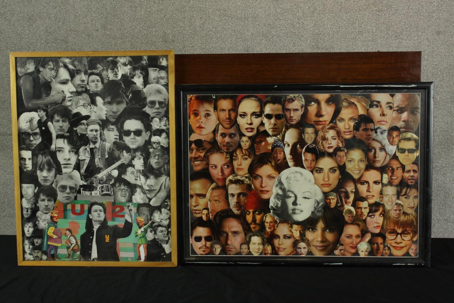 Foxy (Contemporary) two collages of photographs of U2 and assorted film stars, each signed and