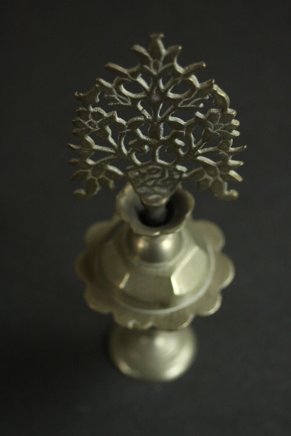 A collection of Indian an Oriental items, including two rose water sprinklers, three silver plated - Image 7 of 9