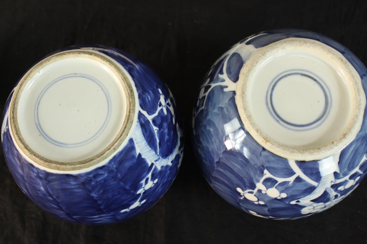 A matching pair of 19th century (possibly later) Chinese blue and white porcelain ginger jars and - Image 3 of 3