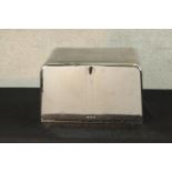 A mid 20th century chrome plated bread storage bin with internal shelf, vent holes and front