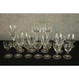 Various 19th century and later drinking glasses. H.17cm. (largest)