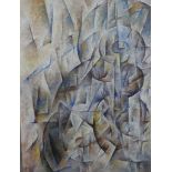 Graham Kearsley (20th century), abstract cubist style geometric forms, watercolour on board,