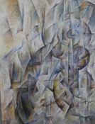 Graham Kearsley (20th century), abstract cubist style geometric forms, watercolour on board,