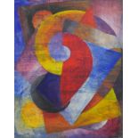 Graham Kearsley (20th century), brightly coloured abstract, watercolour on board, pencil signed,