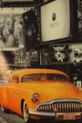 Contemporary, photograph of New York taxi, mounted on canvas, unframed. H.100 W.100cm.