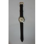 A mid 20th century Zenith gentlemens wristwatch with baton numerals and sweeping second hand dial on