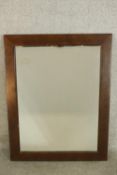 A contemporary mahogany framed rectangular wall mirror. H.93 W.73cm.