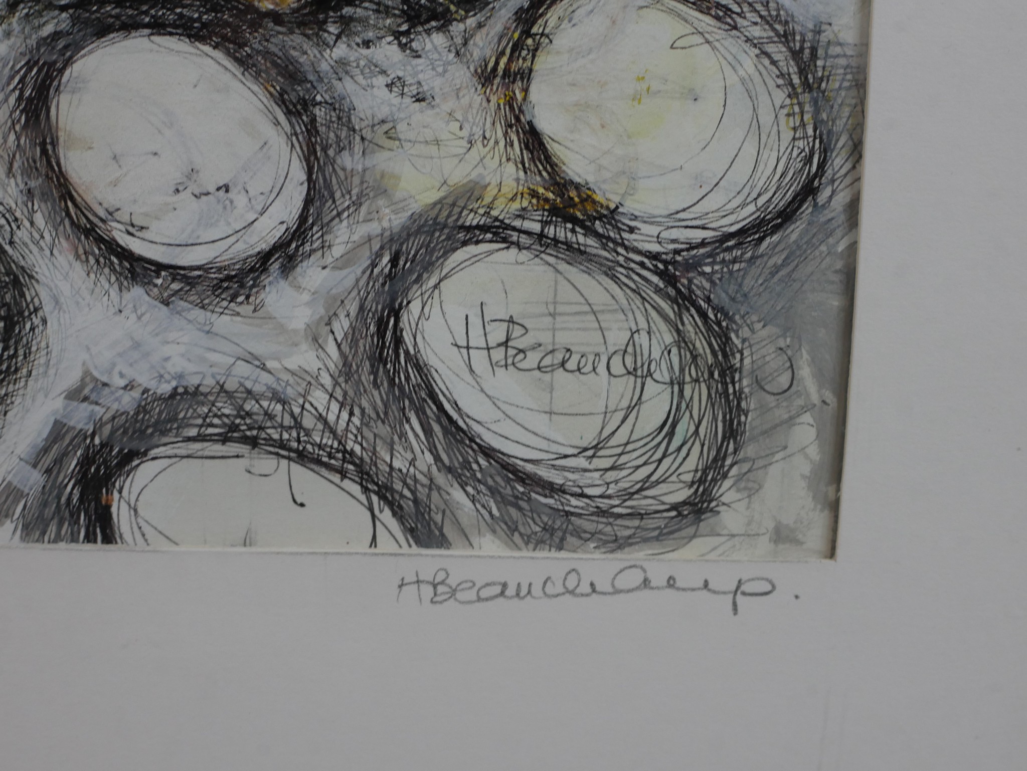 Hilary Beauchamp (Contemporary) 2 Puppets mixed media on paper, pencil signed and framed. H.88 W. - Image 6 of 6