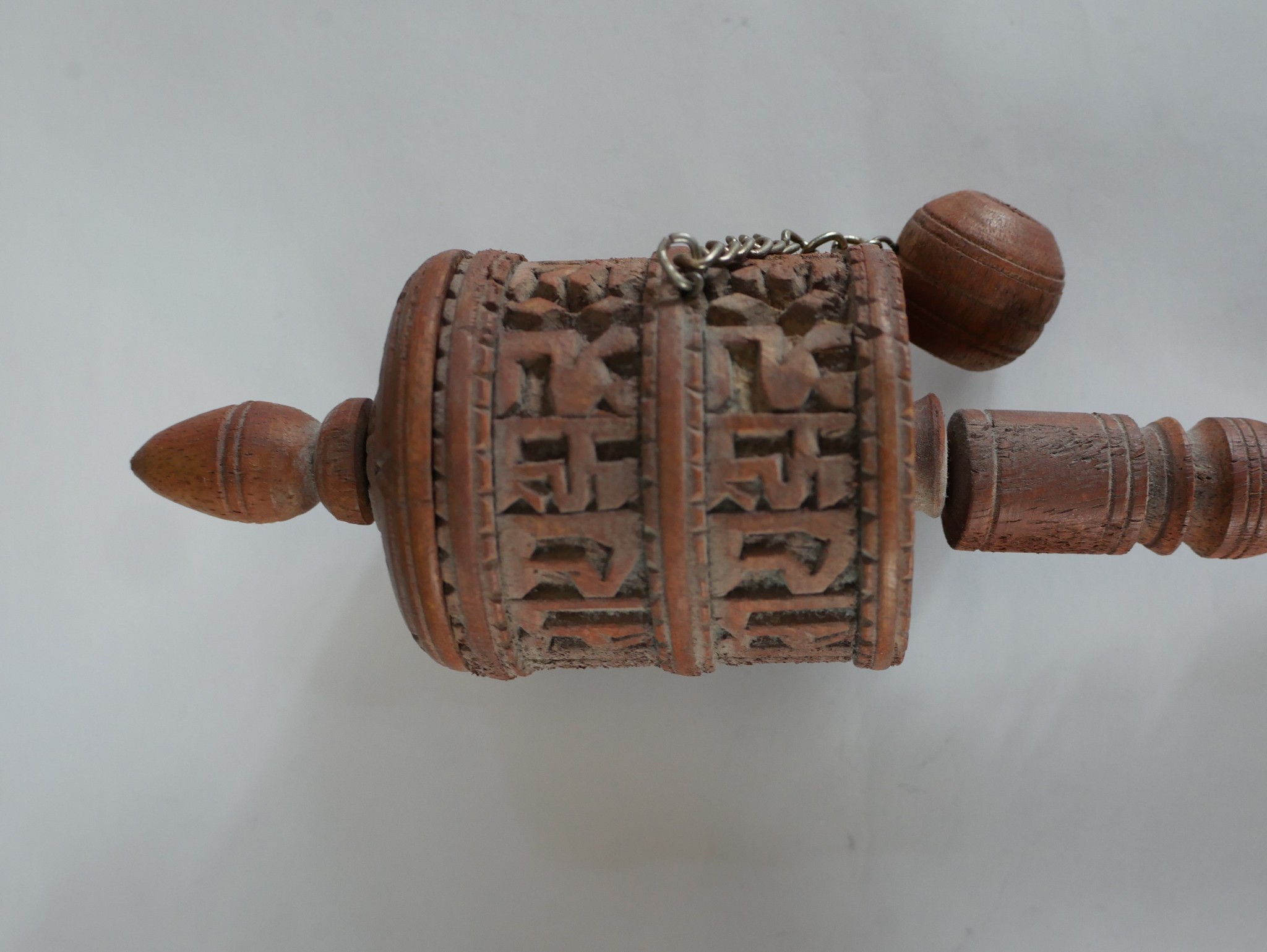 A 19th/early 20th century carved boxwood Tibetan prayer wheel, together with a 19th/early 20th - Image 4 of 7