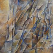 Graham Kearsley (20th century), abstract cubist style geometric study, watercolour on board,