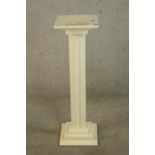 A 20th century white painted pedestal jardinere stand, raised on stepped square base. H.89cm.