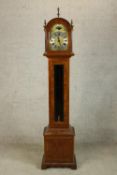 A contemporary Georgian style mahogany Grandmother longcase clock, the brass dial with with sun