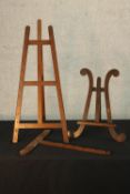 Two 20th century table top photograph easels H.76cm. (largest)