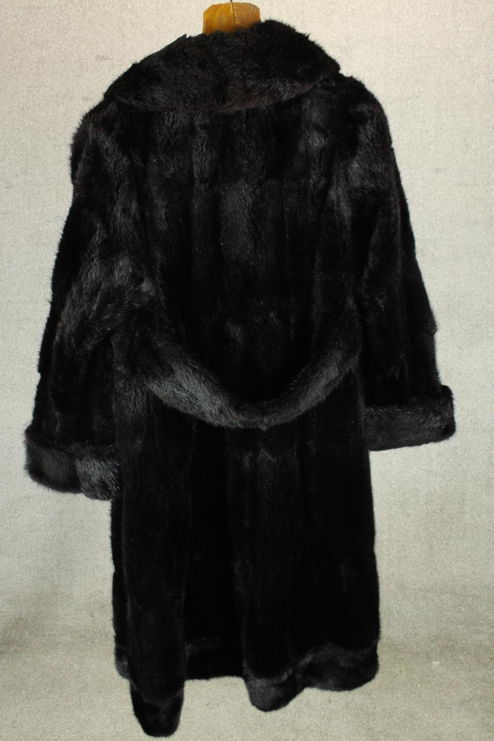 A 20th century ladies B.C. Winterson black fur ladies full length ladies coat. L.116cm. - Image 2 of 3