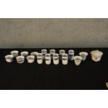 An assortment of contemporary Chinese porcelain tea bowls and other Chinese porcelain. H.6.5cm.