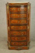 A late 19th/early 20th century French Kingswood and gilt metal mounted fall front bureau with fitted