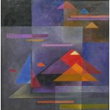 Graham Kearsley (20th century), abstract cubist style geometric forms, watercolour on board,
