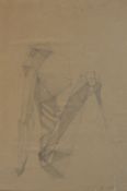Graham Kearsley (20th century), modernist figural pencil drawing on paper, signed, framed. H.68 W.