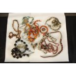 an assortment of costume jewellery to include bead necklaces etc. L.46cm. (largest)