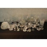 Assorted vintage cut and moulded glassware. H.21cm. (largest)