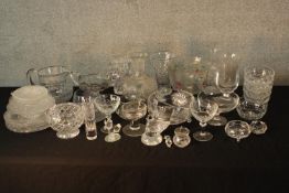 Assorted vintage cut and moulded glassware. H.21cm. (largest)