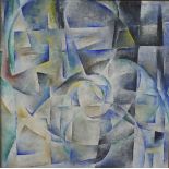 Graham Kearsley (20th century), abstract cubist style, watercolour on board, pencil signed,