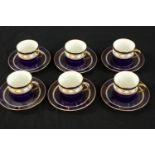 Six 20th century Lynton Derby for Lloyds of London coffee cups and saucers. H.6cm. (each)