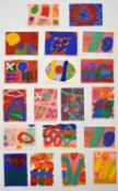 Albert Irvin OBE RA (1922 – 2015). An impressive collection of 19 screenprinted Christmas cards hand
