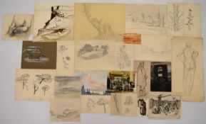 TREVOR FRANKLAND (British 1931-2011). A collection of 26 studies. Mostly pencil drawings. H.25 W.