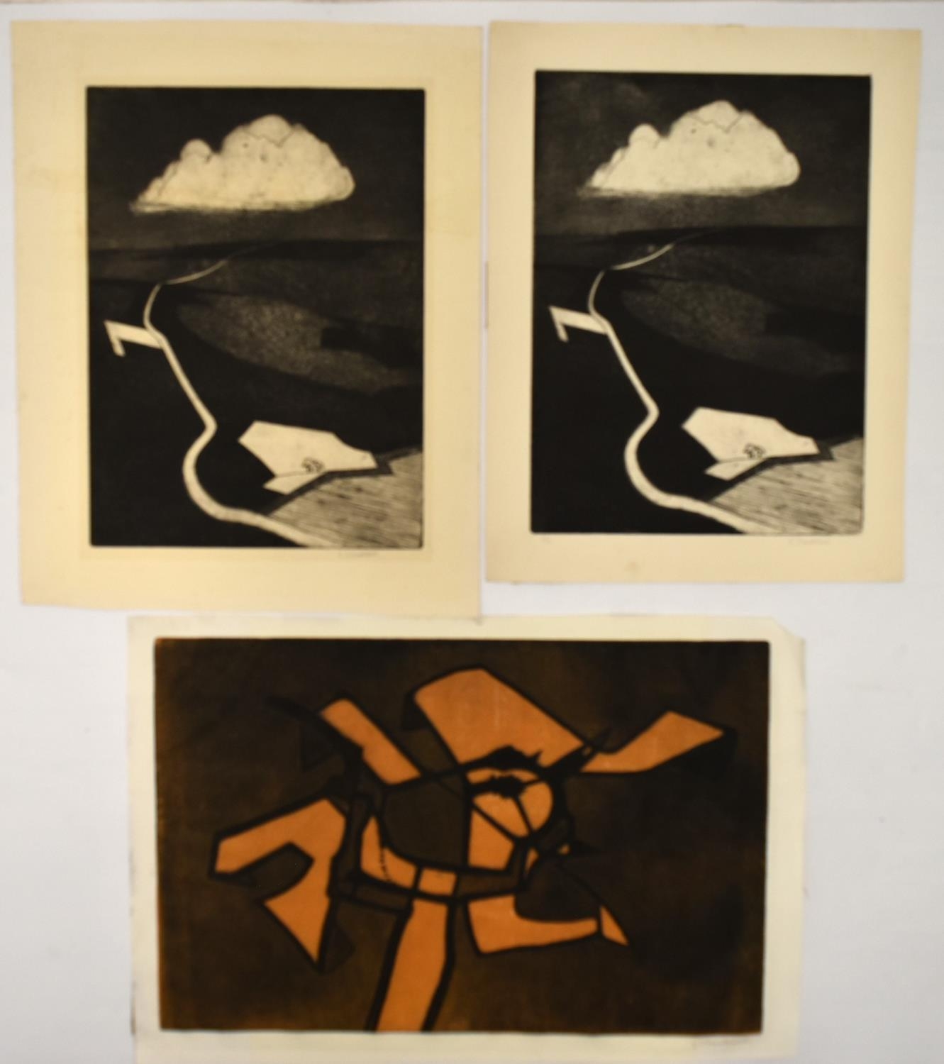 TREVOR FRANKLAND (British 1931-2011). Three prints. H.39 W.57cm (largest)