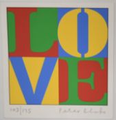 Peter Blake (1936- present). ‘Love’ screen-print numbered 103/175. Signed and numbered in pencil.