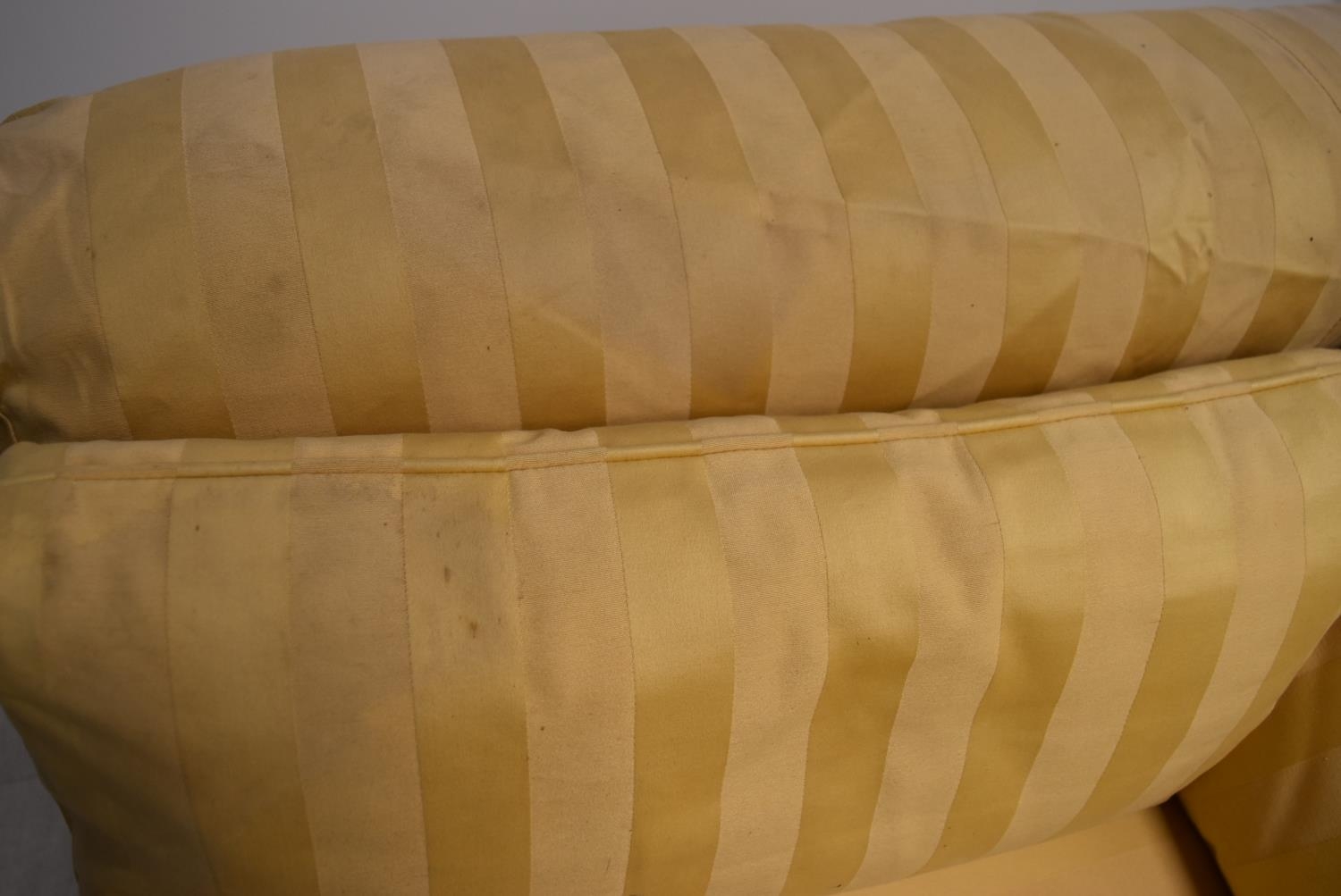 A contemporary three seater sofa bed upholstered in yellow dralon fabric. H.72 W.220 D.94cm - Image 24 of 28