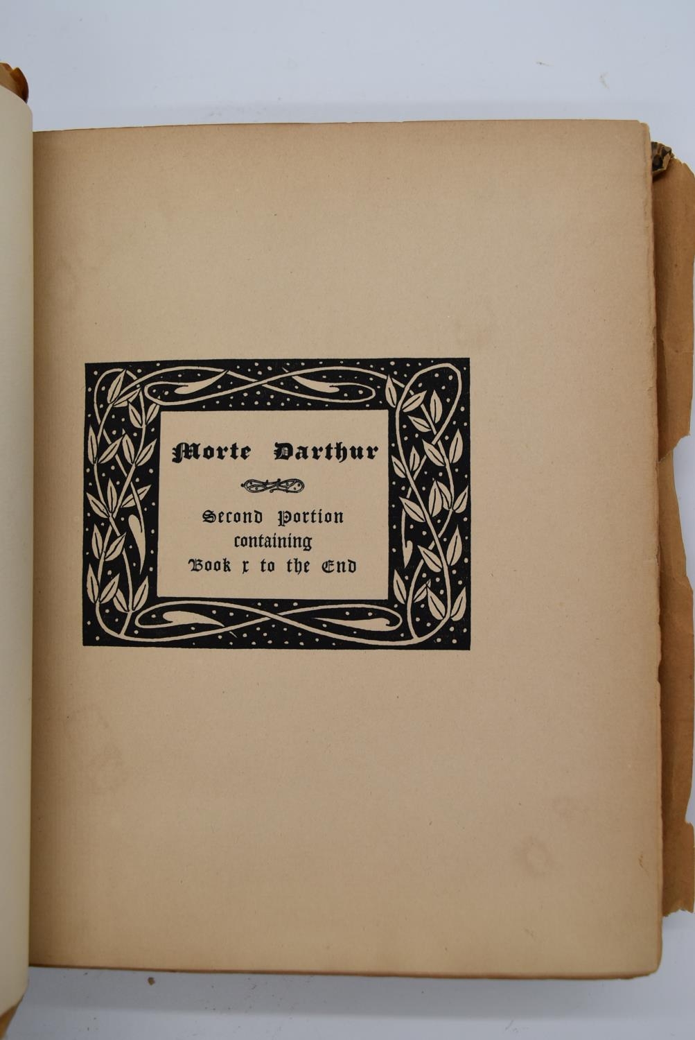 Audrey Beardsley 1893 - Morte Darthur Vol. 1 and 2; full leather binding with five raised bands on - Image 16 of 29