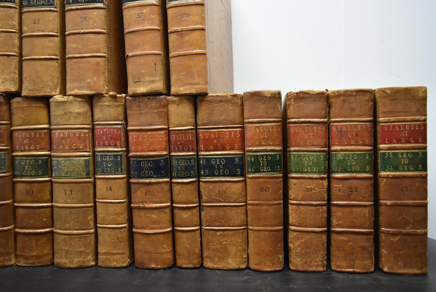 Statutes at Large, twenty four leather bound volumes relating to English law. (Missing volumes) - Image 3 of 5