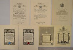 A collection of Trevor Frankland’s certificates. Including his degree from the Royal College of Art,