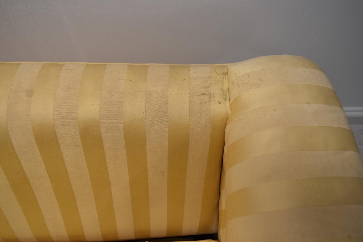 A contemporary three seater sofa bed upholstered in yellow dralon fabric. H.72 W.220 D.94cm - Image 13 of 28