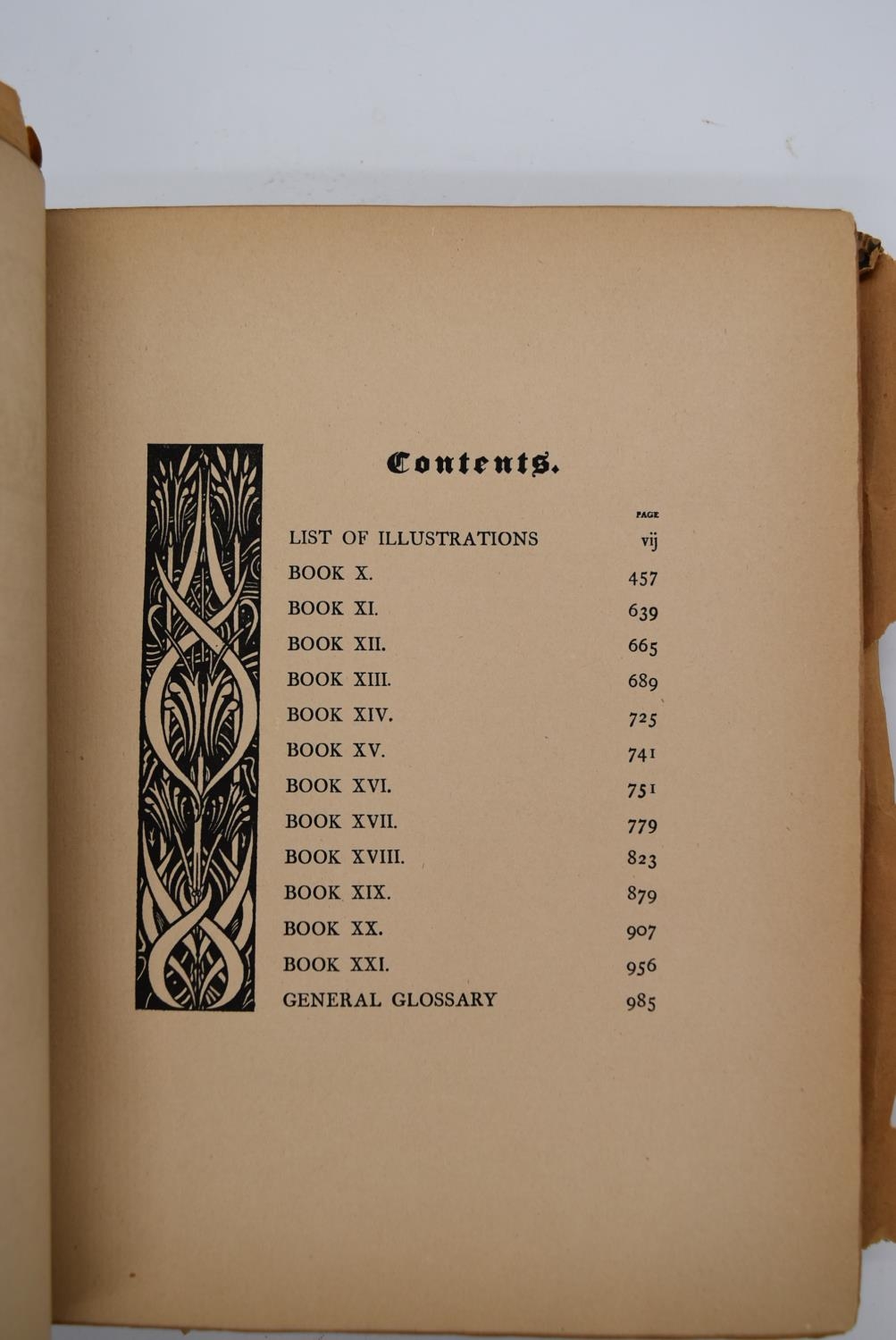 Audrey Beardsley 1893 - Morte Darthur Vol. 1 and 2; full leather binding with five raised bands on - Image 19 of 29