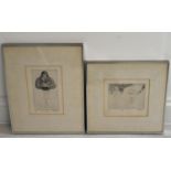 Michael Fell (1939 - ) Circle and Triangles & Pat; two limited edition pencil signed etchings,