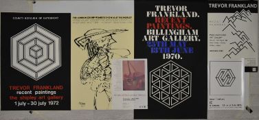 A collection of exhibition posters relating to the work of Trevor Frankland. Including an exhibition