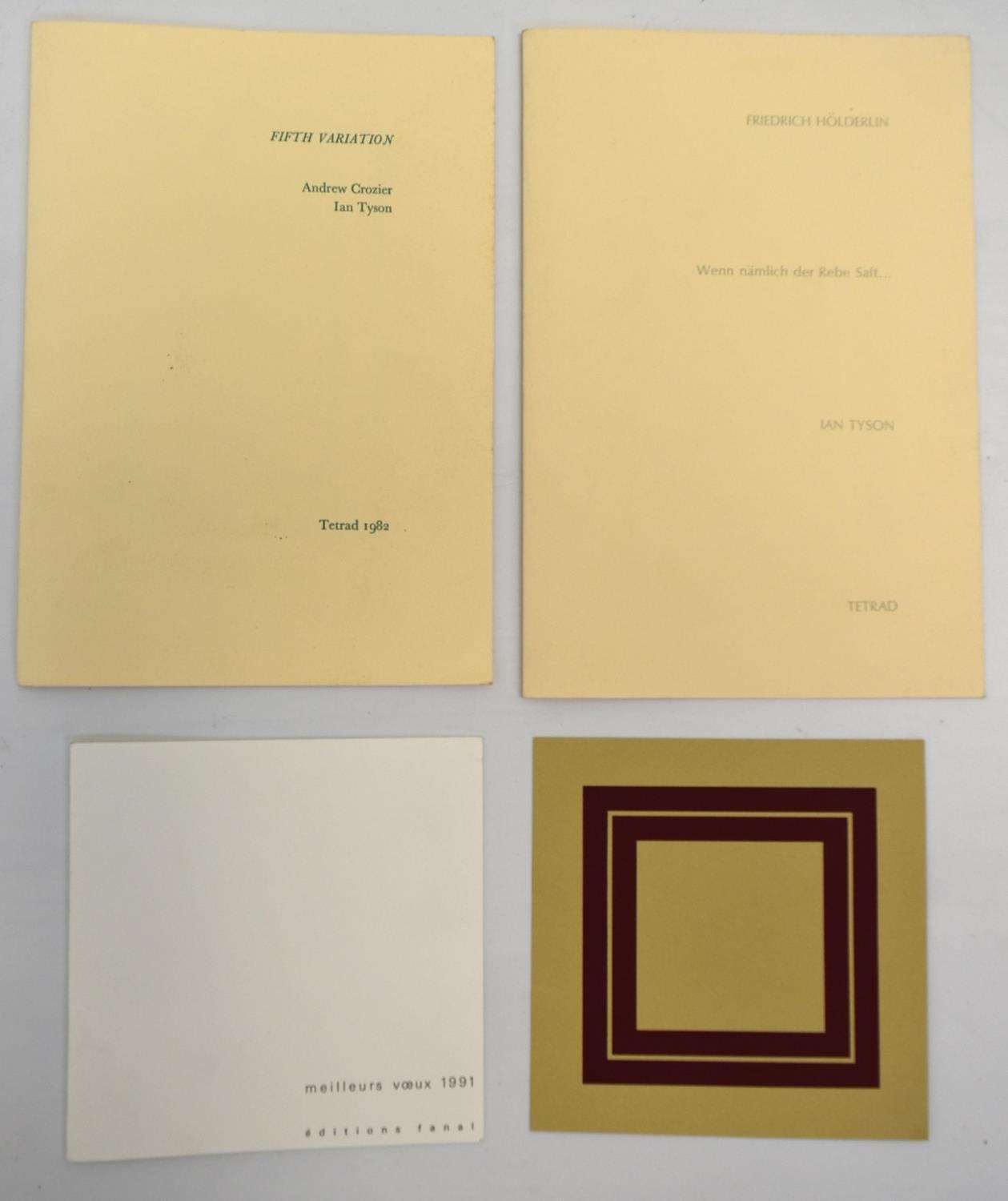 Ian Tyson, Tetrad Press. Andrew Crozier and Friedrich Holderlin illustrated with Ian Tyson's